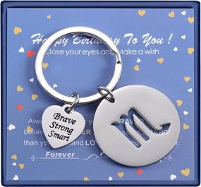 img 4 attached to Horoscope Keychain Constellation Astrology Birthday Women's Jewelry