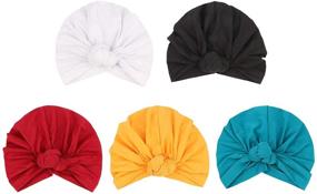 img 3 attached to 🏾 DRESHOW 5 Pack Pre-Knotted Headwraps for Women - African Turban Beanie Headwraps