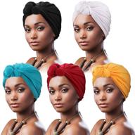 🏾 dreshow 5 pack pre-knotted headwraps for women - african turban beanie headwraps logo