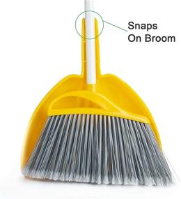 img 1 attached to Upright Stand Up Broom and Dustpan Set for Self-Cleaning Home Kitchen Office Garage Barber Shop Indoor Outdoor Use