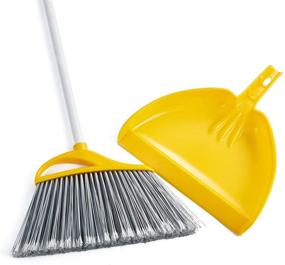 img 4 attached to Upright Stand Up Broom and Dustpan Set for Self-Cleaning Home Kitchen Office Garage Barber Shop Indoor Outdoor Use