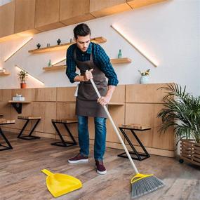 img 3 attached to Upright Stand Up Broom and Dustpan Set for Self-Cleaning Home Kitchen Office Garage Barber Shop Indoor Outdoor Use