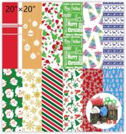 🎁 giiffu 120 sheets christmas tissue paper with 12 designs - gift tag stickers included! perfect for gift boxes, wrapping bags, and wine bottles. fast and easy holiday tissue paper logo