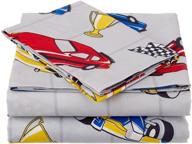 🏁 linen plus race cars flags champion sheet set for boys/teens - grey yellow red blue black white twin size, flat sheet, fitted sheet, and pillow case - brand new logo