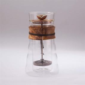 img 1 attached to Hario Double Wall Glass Coffee and Tea Press: The Perfect 400ml Olive Wood Brew Companion