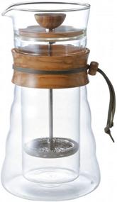 img 4 attached to Hario Double Wall Glass Coffee and Tea Press: The Perfect 400ml Olive Wood Brew Companion