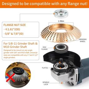 img 2 attached to 🪚 Upgraded 4PCS Pomsare Wood Grinding Wheel for 4" or 4 1/2" Angle Grinder - Shaping Disc with Chain Attachment - Wood Carving Disc Tool for Cutting, Sanding, and Polishing