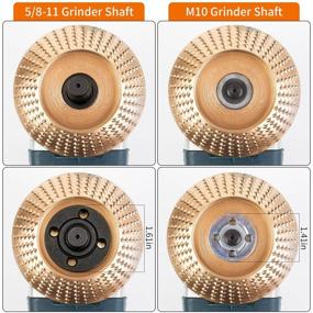 img 1 attached to 🪚 Upgraded 4PCS Pomsare Wood Grinding Wheel for 4" or 4 1/2" Angle Grinder - Shaping Disc with Chain Attachment - Wood Carving Disc Tool for Cutting, Sanding, and Polishing