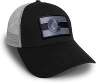 black and grey baseball cap hat with strange cargo colorado flag patch – adjustable logo