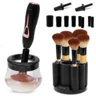 💄 olivia rose electric makeup brush cleaner spinner: deep cosmetic brush cleaning with 8 size rubber collars (black) logo