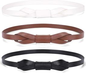 img 4 attached to JASGOOD Leather Skinny Adjustable Inches Women's Accessories for Belts