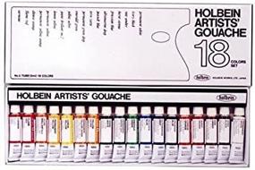 img 2 attached to 🎨 Holbein Artist Gouache Set: 18 x 5ml Tubes for Vibrant, Professional Artwork