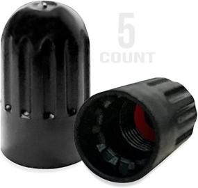 img 2 attached to 🔧 Клапаны OPG3 TPMS Tire Valve Stem Caps: долговечные чёрные крышки с резиновым уплотнителем для автомобилей Ford Chevy Dodge Ram GMC - набор из 5 штук.