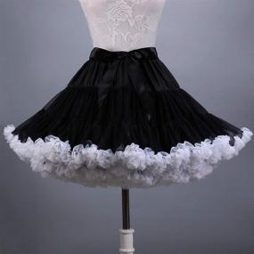 img 3 attached to 💃 Black and White Women's Fluffy Tutu Skirt - Perfect for Parties and Dance Events