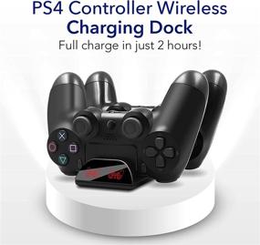 img 3 attached to PS4 Controller Charging Dock Stations - Wireless Charging Station, Compatible with Sony Playstation 4, PS4 Slim, and PS4 Pro - Gaming Accessories