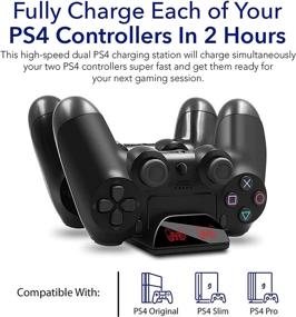 img 1 attached to PS4 Controller Charging Dock Stations - Wireless Charging Station, Compatible with Sony Playstation 4, PS4 Slim, and PS4 Pro - Gaming Accessories