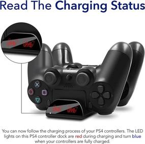 img 2 attached to PS4 Controller Charging Dock Stations - Wireless Charging Station, Compatible with Sony Playstation 4, PS4 Slim, and PS4 Pro - Gaming Accessories