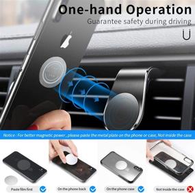 img 1 attached to 📱 2-Pack Magnetic Car Phone Mounts - Hands-Free Universal Cell Phone Holder for Car Air Vent Mount - iPhone 11 Pro XS X 8 7 Plus Samsung Galaxy S10 S9 S8 Note 10 - 5N52 Car Mount Magnets