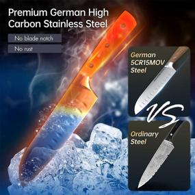 img 1 attached to 🔪 Natkins Pro Kitchen Knife - 7 Inch Chef Knife made with High Carbon German Stainless Steel, the Perfect Sharp Santoku Japanese Cooking Knife