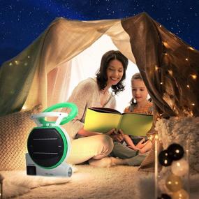 img 2 attached to 🌞 Green Solar Fan - Multi-functional Electric Outdoor Fan with Radio, MP3, Table Lamp, Torch, and Cell Phone Charger for Camping, Fishing and Emergency