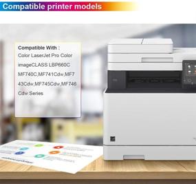 img 1 attached to CHENPHON (with CHIP) Compatible Toner Cartridge Replacement for Canon 055 Toner - Ideal for Canon imageCLASS MF743Cdw, MF741Cdw, MF740Cdw, MF745Cdw, MF746Cdw Printers - 4-Pack (KCMY)