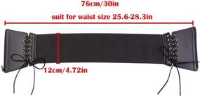 img 3 attached to Ayliss Women's Lace-Up PU Leather Corset Cinch Belt - Retro High Waist Wrap for Costume Party