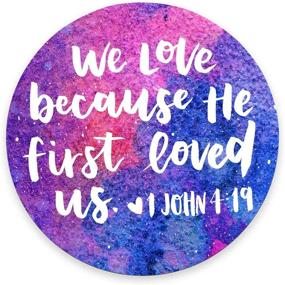 img 4 attached to Waterproof Christian Bible Verse Gaming Mouse Pad - Circular Non-Slip Rubber Base Mat for Office, Home, Laptop - VoPee Scripture Mouse Pad: We Love Because He First Loved US