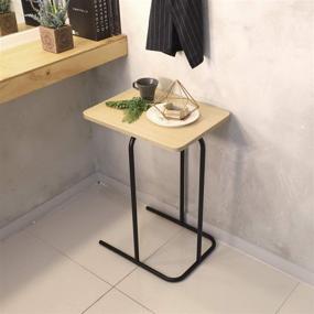 img 3 attached to 🍴 SOFSYS Oak and Black Snack Side Table 437