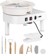 🎨 vivohome 25cm pottery wheel forming machine - 350w electric diy clay tool with foot pedal and detachable basin for ceramic work art craft - white logo