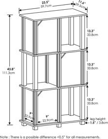 img 3 attached to 📚 Furinno Brahms 4-Tier Storage Shelf in French Oak Grey and Black