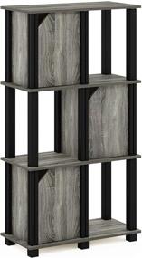 img 4 attached to 📚 Furinno Brahms 4-Tier Storage Shelf in French Oak Grey and Black