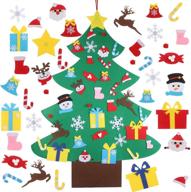 gamexcel 4ft diy felt christmas tree set with 36pcs ornaments - wall hanging felt xmas tree for kids toddlers | christmas new year gift decorations party supplies logo