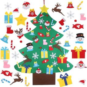 img 4 attached to GameXcel 4FT DIY Felt Christmas Tree Set with 36pcs Ornaments - Wall Hanging Felt Xmas Tree for Kids Toddlers | Christmas New Year Gift Decorations Party Supplies