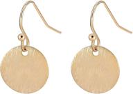 exquisite 18k gold circle round disc drop earrings: small, 💎 cute coin dangle hoops for women, simple minimalist jewelry for girls logo