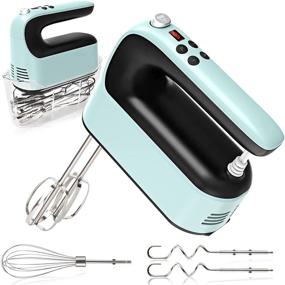 img 4 attached to 🔌 400W Electric Hand Mixer with 9-Speeds, Digital Display, Storage Case, Turbo Boost, Touch Button, 5 Stainless Steel Accessories - Ideal for Eggs, Cakes, Creams, and Dough in the Kitchen