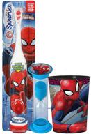 optimized search: marvel avengers 3-piece bright smile oral hygiene bundle - turbo powered toothbrush, brushing timer, mouthwash rinse cup. dental gift bag & tooth saver necklace included (spiderman edition) logo