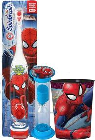 img 3 attached to Optimized Search: Marvel Avengers 3-Piece Bright Smile Oral Hygiene Bundle - Turbo Powered Toothbrush, Brushing Timer, Mouthwash Rinse Cup. Dental Gift Bag & Tooth Saver Necklace Included (Spiderman Edition)