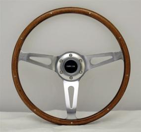 img 1 attached to 🔥 NRG Steering Wheel Classic Wood Grain Chrome Spokes 365mm: The Perfect Combination of Style and Functionality - Part# ST-065