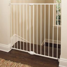 img 2 attached to Munchkin Extra Wide and Tall Baby Gate, Hardware Mounted Safety Gate for Stairs, Hallways and Doors, Expands from 33&#34; to 56&#34; Wide, Metal, White