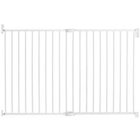 img 4 attached to Munchkin Extra Wide and Tall Baby Gate, Hardware Mounted Safety Gate for Stairs, Hallways and Doors, Expands from 33&#34; to 56&#34; Wide, Metal, White