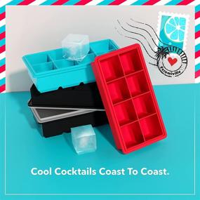 img 1 attached to 🧊 Vremi Stackable Large Ice Cube Trays - Pack of 2 Silicone Trays - Perfect for Cocktails, Frozen Treats, Soups, Sauces, and Baby Food - BPA Free with Frost Resistant Lids - Red and Blue - Get Yours Now!