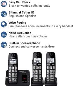 img 3 attached to 📞 Panasonic DECT 6.0 Cordless Phone System with Answering Machine, Call Blocking - 3 Handsets - KX-TGE433B (Black)