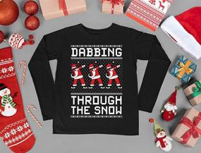 img 1 attached to 🎅 Boys' Dabbing Christmas Sleeve T-Shirt - Tops, Tees & Shirts