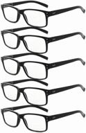 👓 eyekepper mens vintage reading glasses-5 pack black frame unisex reading glasses logo