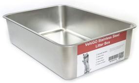 img 4 attached to 🐱 VehiGo Extra Large Stainless Steel Cat Litter Box – Durable Litter Pan for Multiple Large Cats, Easy to Clean with Smooth Surface