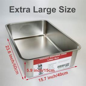 img 3 attached to 🐱 VehiGo Extra Large Stainless Steel Cat Litter Box – Durable Litter Pan for Multiple Large Cats, Easy to Clean with Smooth Surface