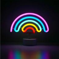 🌈 miaro rainbow neon sign – cute good luck rainbow night light for girls – battery operated wall decor lamp for chistmas, birthday party, wedding – kids room, living room, bedroom decoration логотип