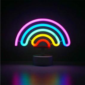 img 4 attached to 🌈 Miaro Rainbow Neon Sign – Cute Good Luck Rainbow Night Light for Girls – Battery Operated Wall Decor Lamp for Chistmas, Birthday Party, Wedding – Kids Room, Living Room, Bedroom Decoration