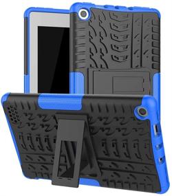 img 4 attached to 🔵 Boskin Kindle Fire 7 Case 2019/2017 - Heavy Duty Cover with Kickstand for Amazon Fire 7 Tablet (Blue)