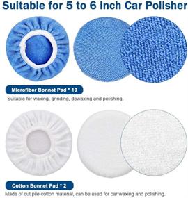 img 3 attached to 🚗 20-Pack ELECTOP 5-6 Inch Polishing Pad Bonnet Kit for Car Polisher Buffer with Microfiber, Woolen, Coral Fleece, and Cotton Bonnet Pads - Buffing, Waxing, and Cover Pads Included